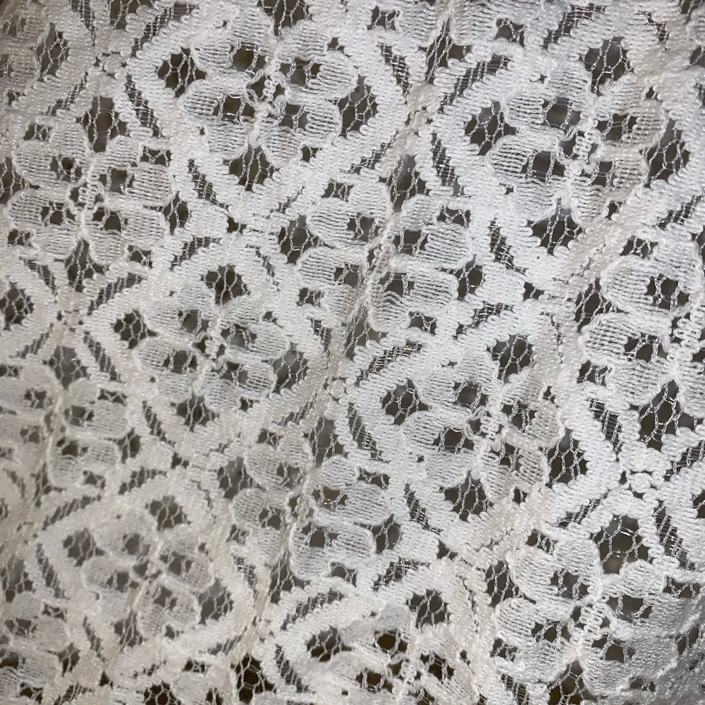 White Long Sleeve Embellished Lace Top - Picture 6 of 6